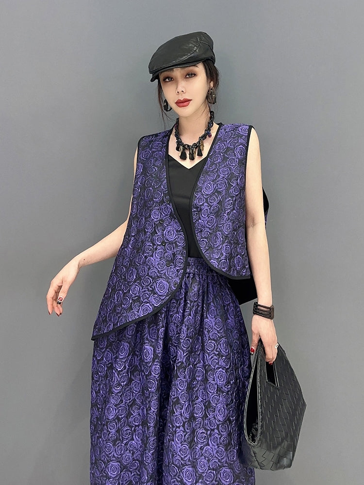 セットアップ ノースリーブ 中華 ワイドパンツ