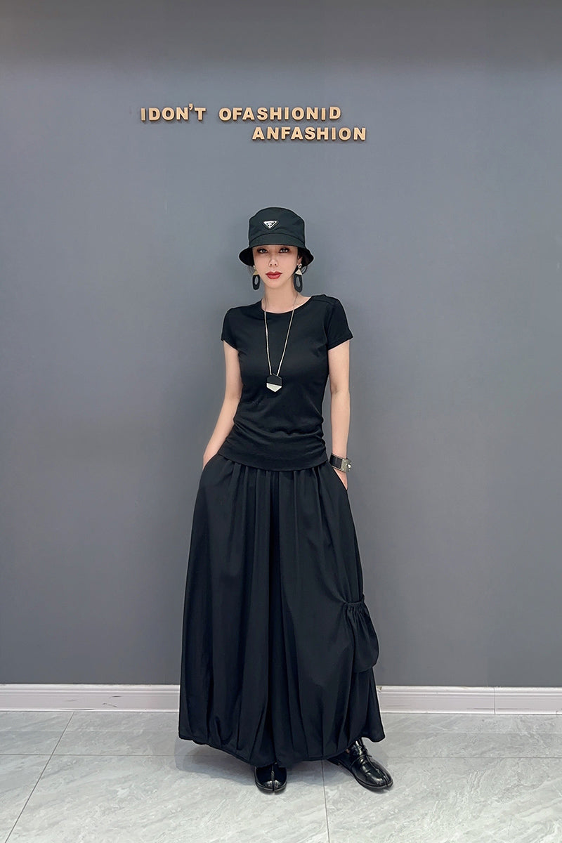 ロングスカート プリーツ カーキ ブラック