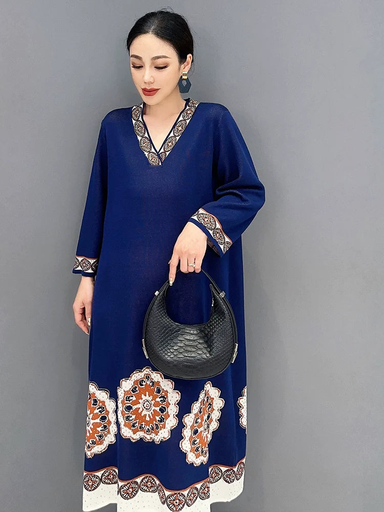 エスニックスタイル Vネック ワンピース