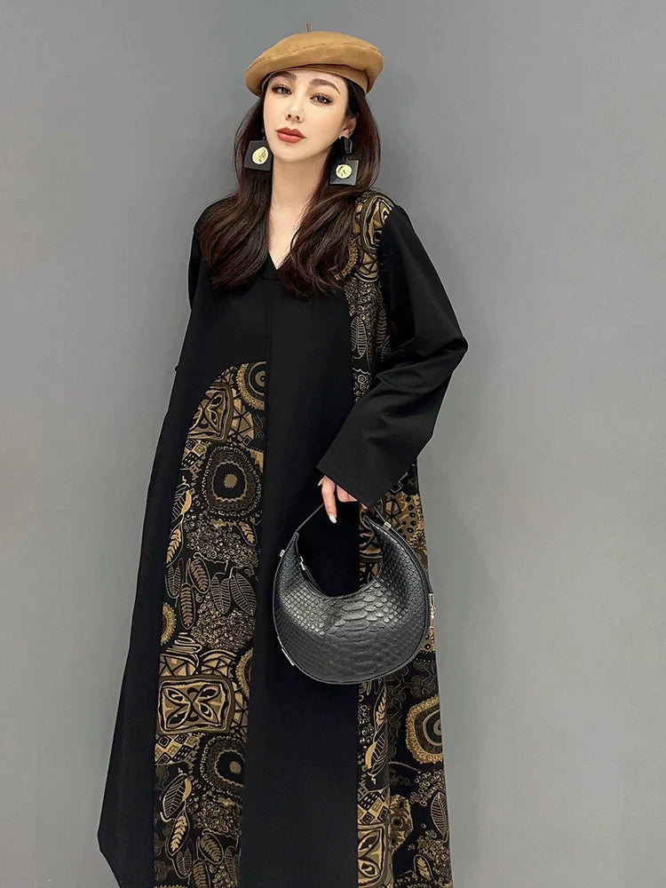 ジャカード ルーズ プルオーバー エキゾチック柄 ワンピース