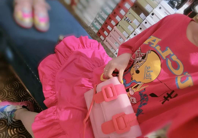 半袖 プリント ティアードワンピース フィッシュテール