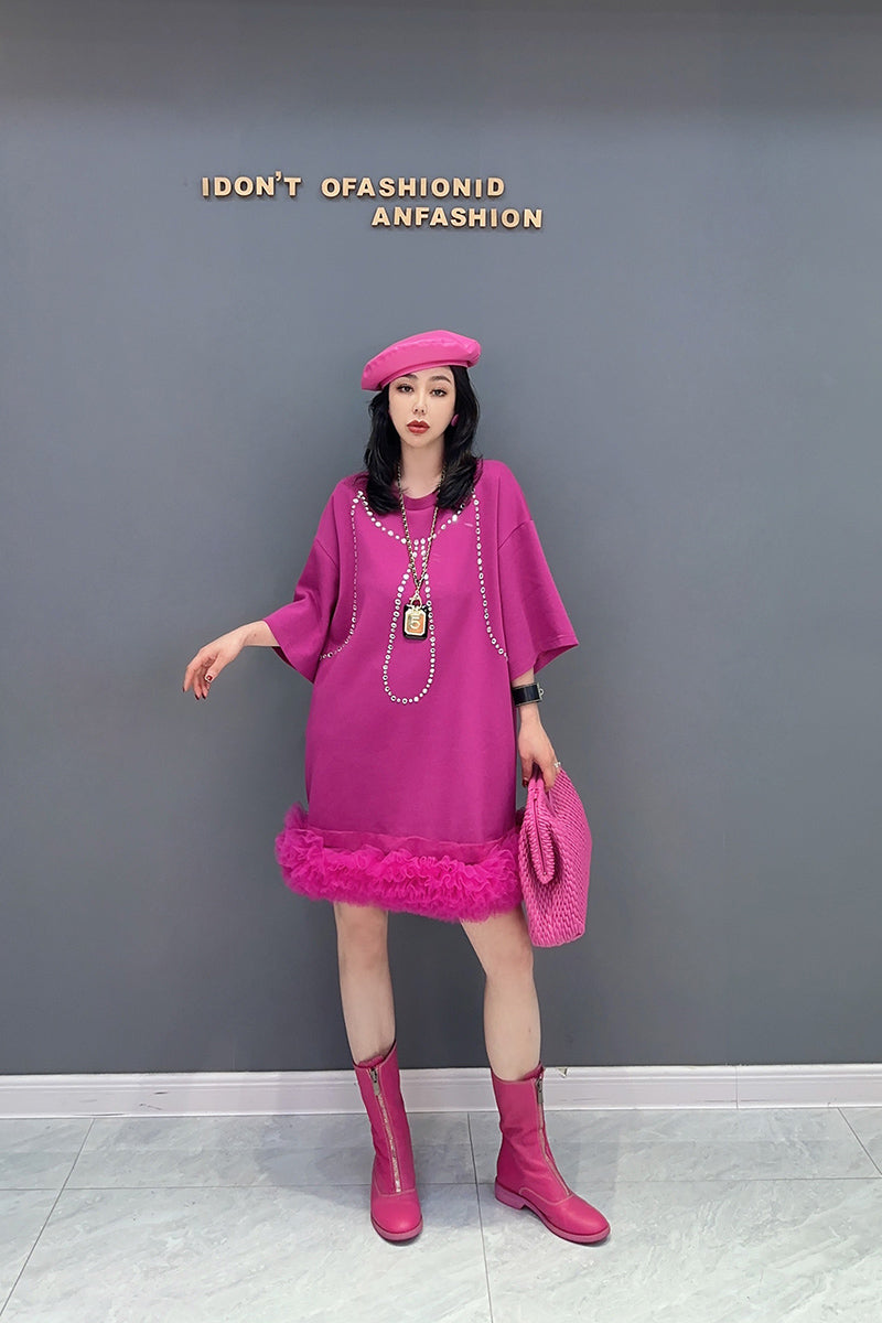 ワンピース ミニ丈 7分袖