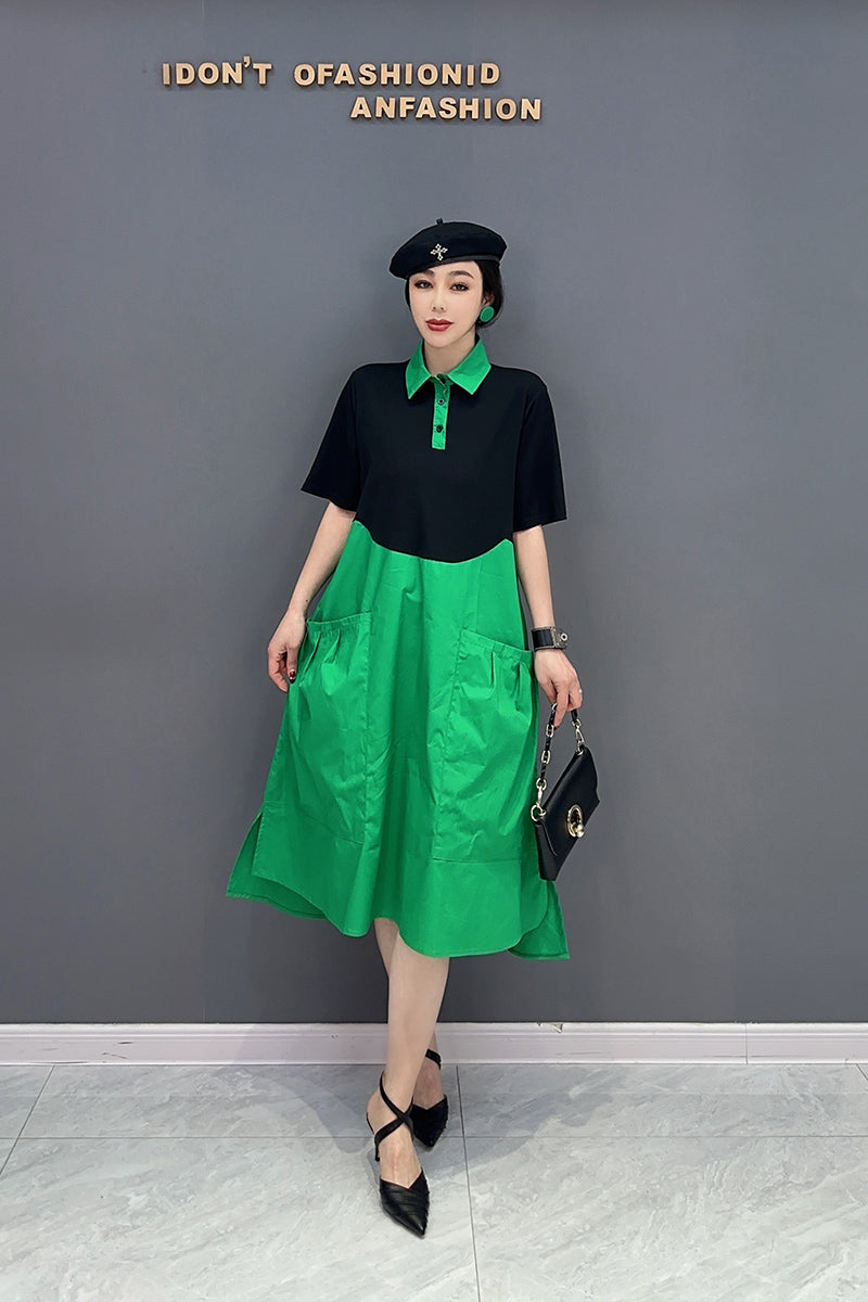 ワンピース ビビッドカラー 半袖 ポロシャツ