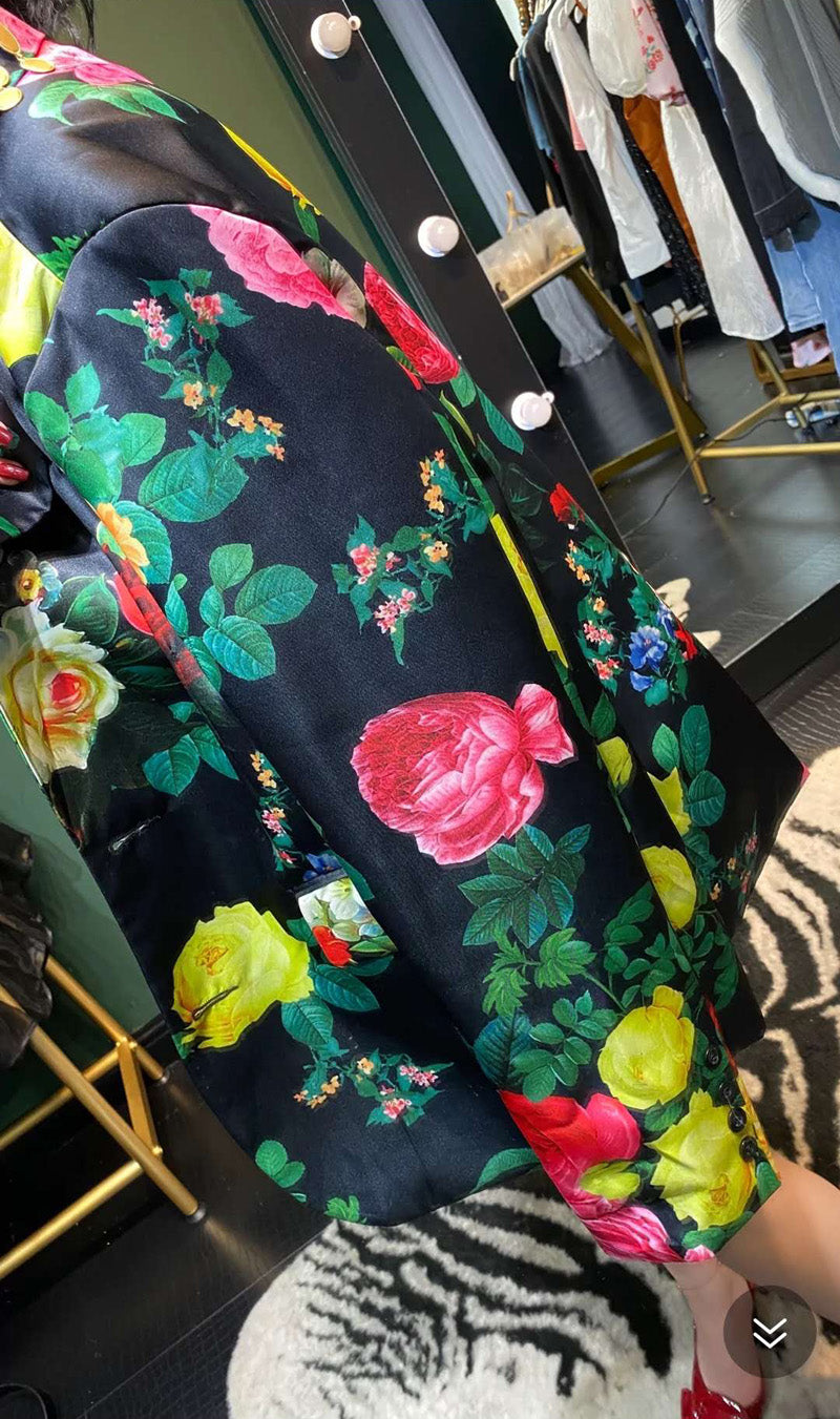 Hoa văn hoa phù hợp áo khoác đơn