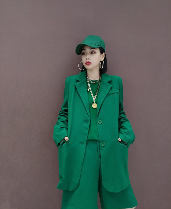 テーラードジャケット カットソー ショートパンツ セットアップ