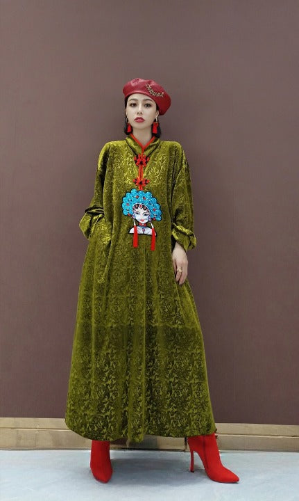 중국 -스타일 드레스 긴 길이의 벨로