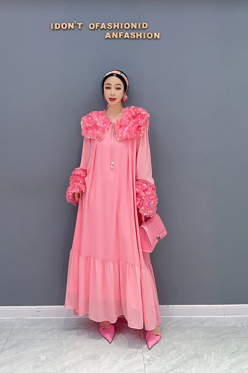 ワンピース レース ピンク