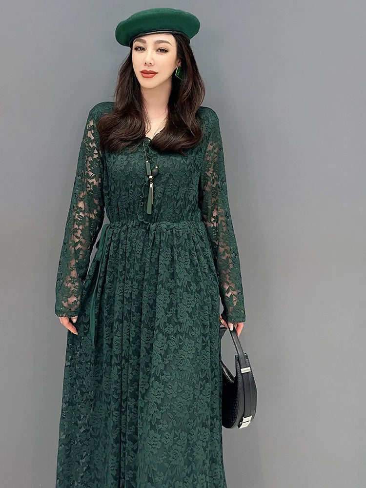 クラシカル 総レース ワンピース