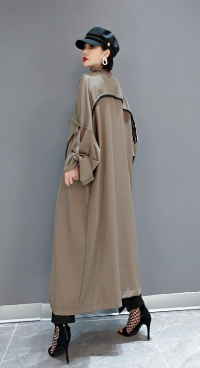 Roll-up Sleeve Trench Coat Long Length