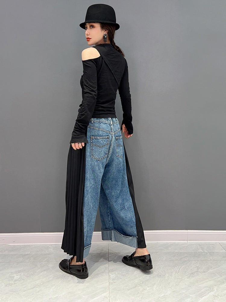 Jiang Dan Monroe European Station 2022 Single New Korean Fashion Trend Tream และร้อย Take Jeans Thin Women LT0369