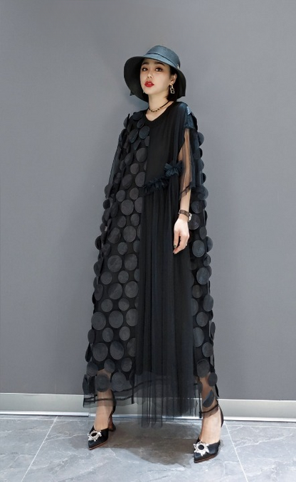 Jiang Dan Monroe European Station 2022 Winter New Fashion Dress Net Chiffon Then Personality Women의 한국 버전 LT0345