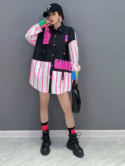 Jiang Dan Menglu Europe Station 2023 Spring New Korean Fashion Trend Sewing Temperament Women and Blouse Blouse Hundreds