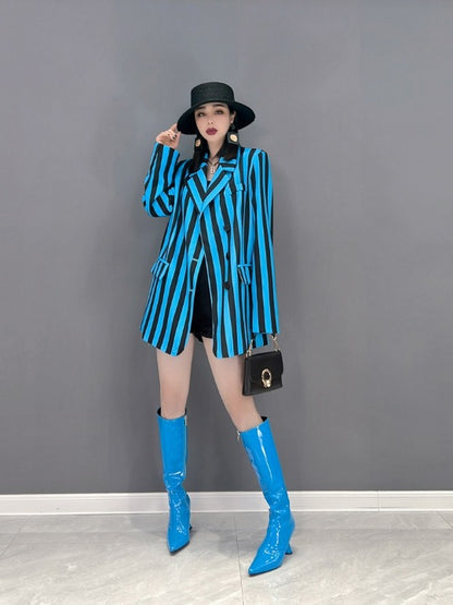 Striped Tailored Jacket Colorful