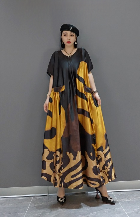 JIANG DAN MONROE EUROPEAN STATION 2022 WINTER NEW FASHION DRESS KOREAN VERSION OF THE LOOSE MEDIUM-LENGTH DRESS RETRO WOMEN'S TIDE LT0338