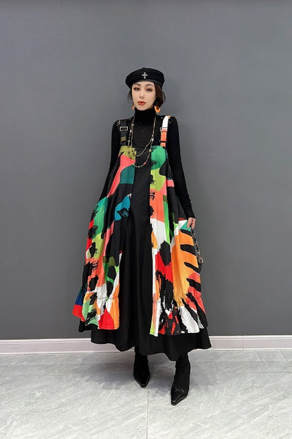 Jumper Skirt Colorful Long Layered