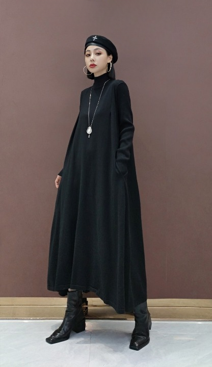 EUROPEAN STATION 2022 WINTER NEW FASHION DRESS KOREAN VERSION OF THE KNITTED SLIM BOTTOMING SHIRT IN THE LONG DRESS TEMPERAMENT WOMEN LT0378