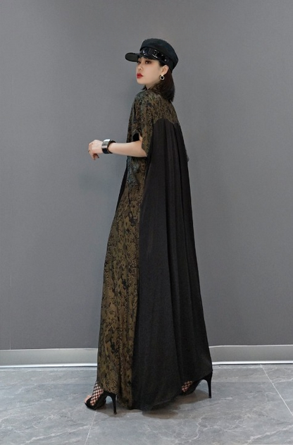 Jiang Dan Menglu European Station 2022 Winter New Fashion Dress의 한국 버전의 V-Neck Long Dress Drectament 여성 조조 LT0334