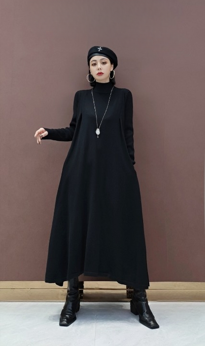 EUROPEAN STATION 2022 WINTER NEW FASHION DRESS KOREAN VERSION OF THE KNITTED SLIM BOTTOMING SHIRT IN THE LONG DRESS TEMPERAMENT WOMEN LT0378