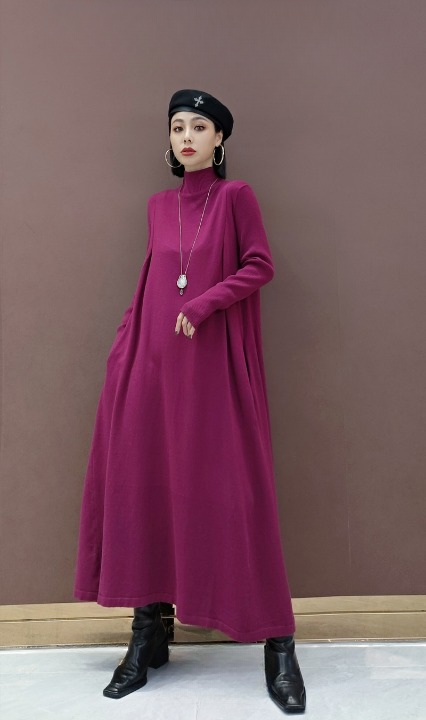 EUROPEAN STATION 2022 WINTER NEW FASHION DRESS KOREAN VERSION OF THE KNITTED SLIM BOTTOMING SHIRT IN THE LONG DRESS TEMPERAMENT WOMEN LT0378