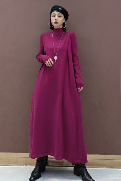 EUROPEAN STATION 2022 WINTER NEW FASHION DRESS KOREAN VERSION OF THE KNITTED SLIM BOTTOMING SHIRT IN THE LONG DRESS TEMPERAMENT WOMEN LT0378