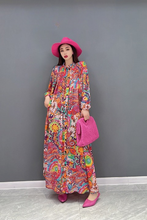 JIANG DAN MONROE EUROPEAN STATION 2022 WINTER NEW FASHION DRESS CASUAL CHIFFON TEMPERAMENT THIN SLIM WOMEN LT0333